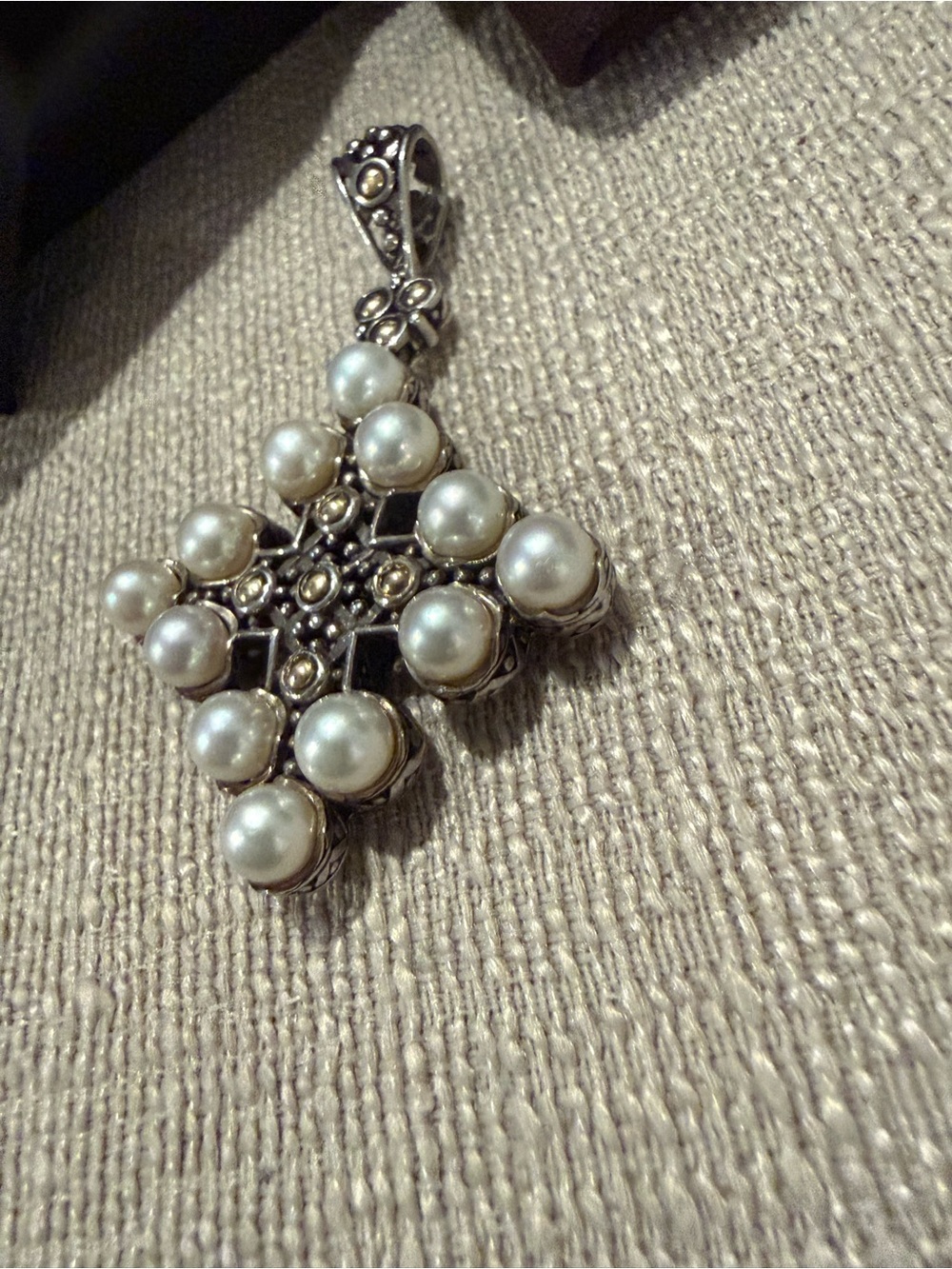 John Hardy Sterling Silver Pendant with White Pearls - Picture 4 of 5